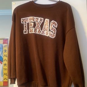 Letter & Leopard Print Drop Shoulder Sweatshirt